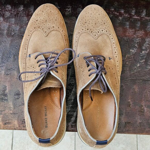 Blake McKay Men's Carson Wingtip Oxford Shoes, Tan, Sz 11.5 - Picture 6 of 16